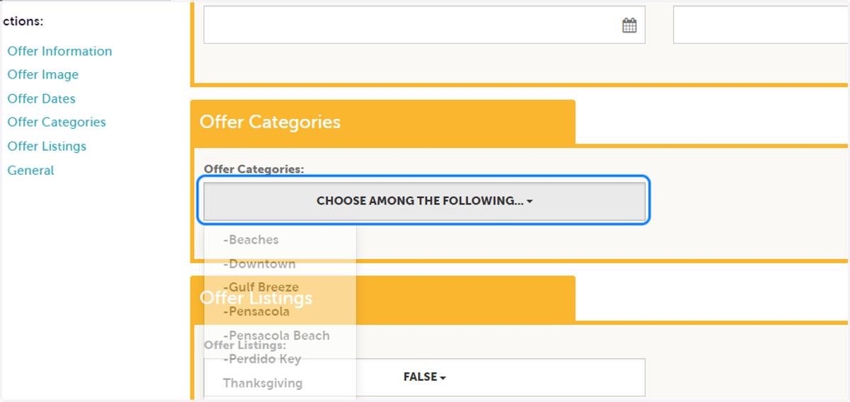 Select your categorie(s).