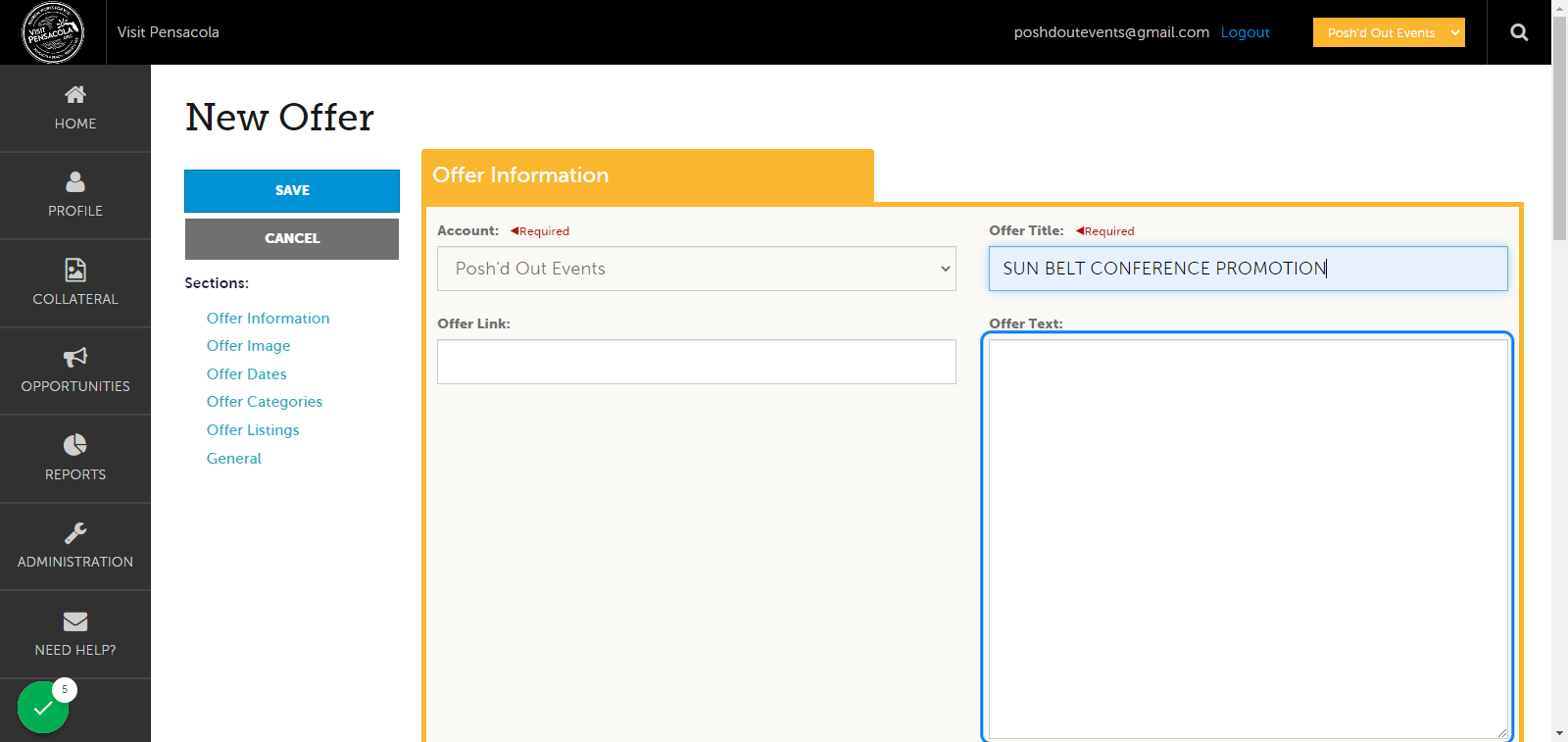 Type In the name of your offer!