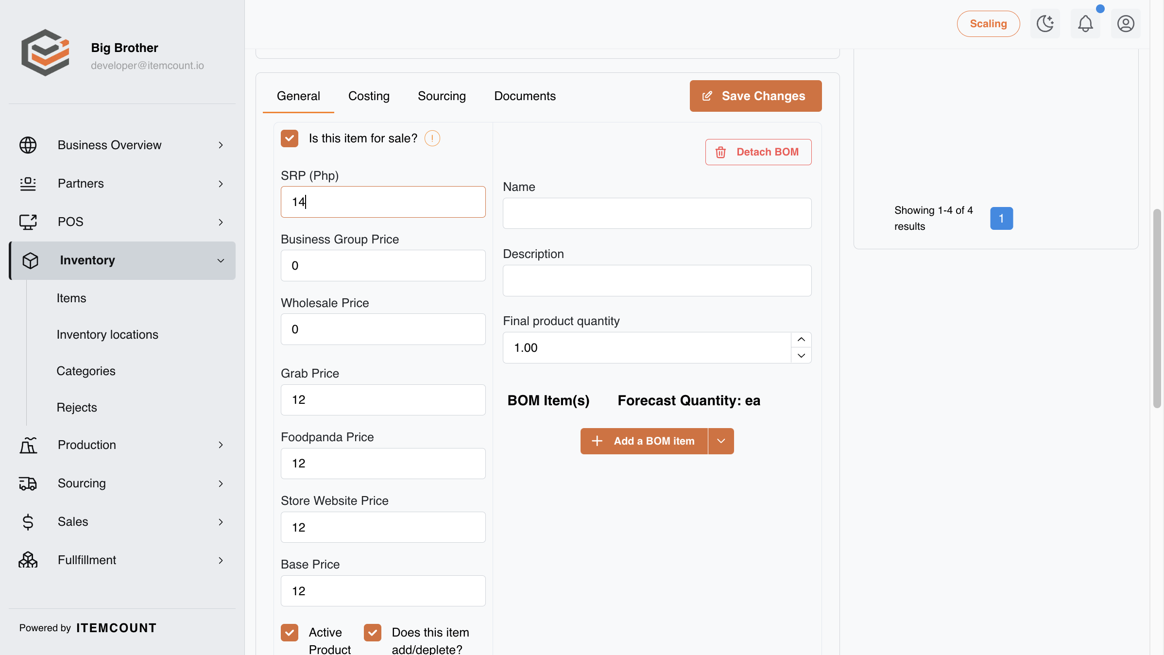 Edit fields that you wanted to change