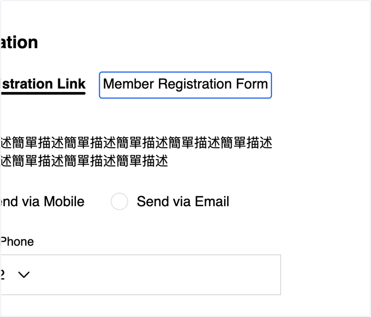 Method 3: Click on Member Registration Form tab