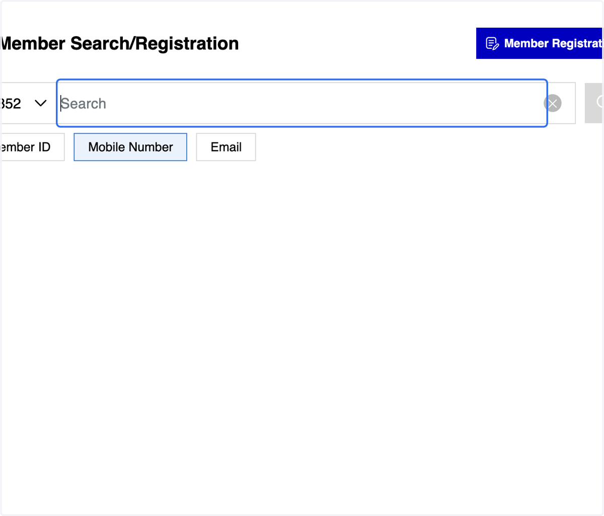 Fill in your member registered mobile number