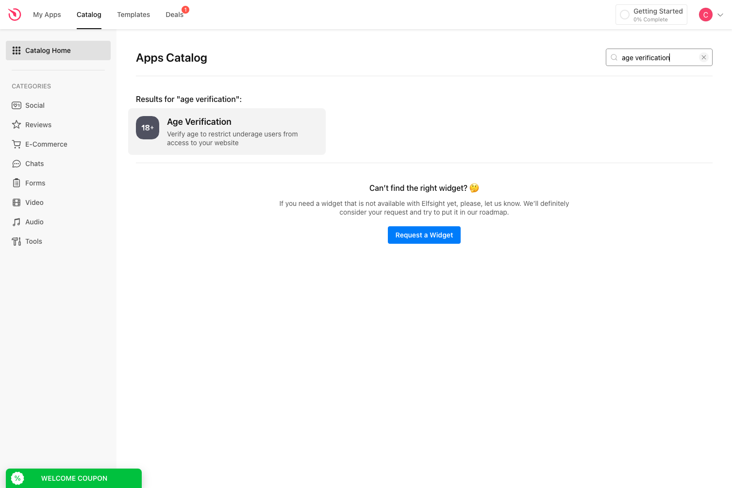 Select 'Age Verification'