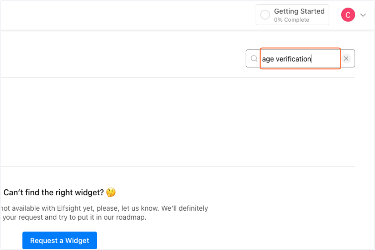Go to the SEARCH field in the top-right > Type in 'Age Verification'