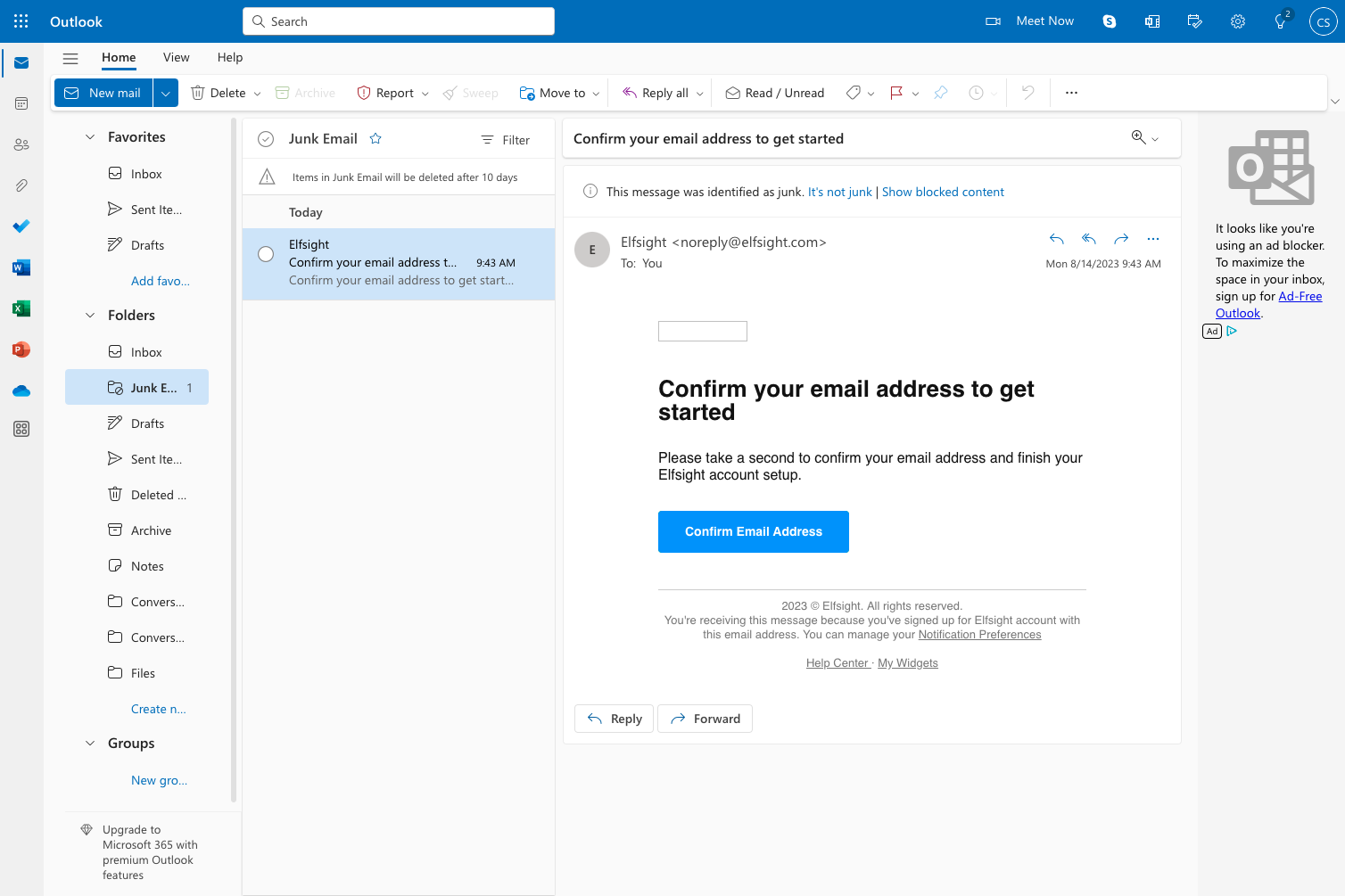 Go to your inbox to look for an email from Elfsight. Open it > Click on 'Confirm Email Address'