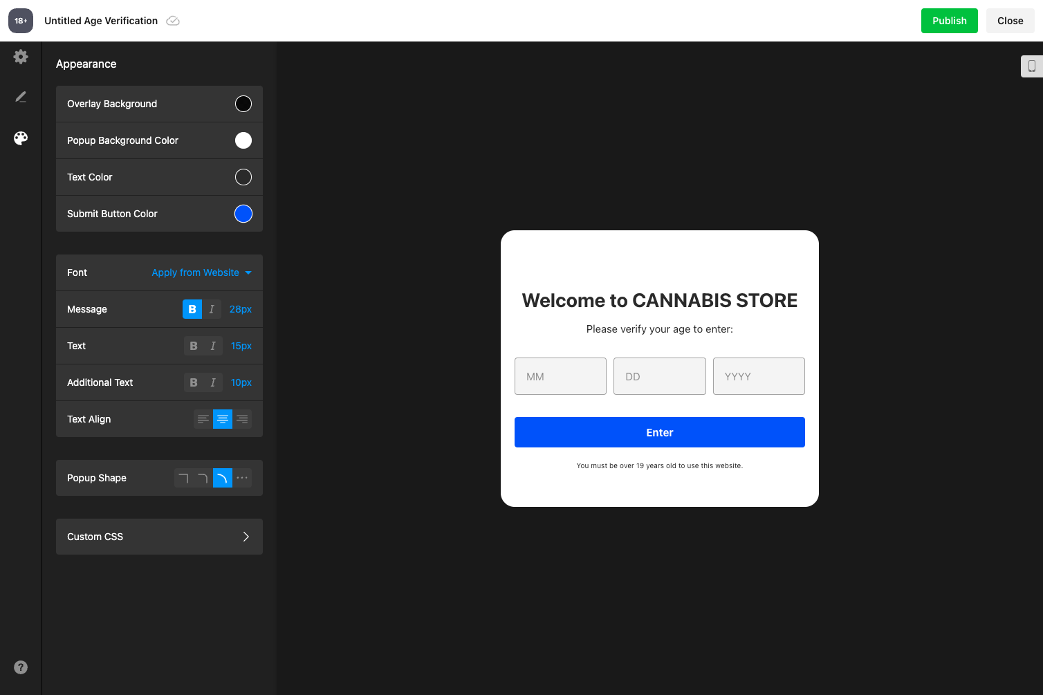Here you can select new colors, if desired (optional)