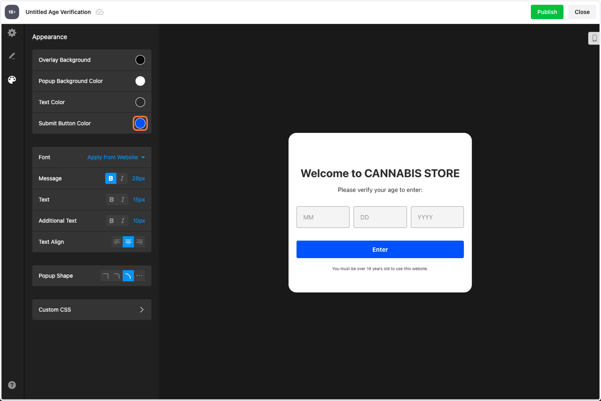 Here you can select new colors, if desired (optional)