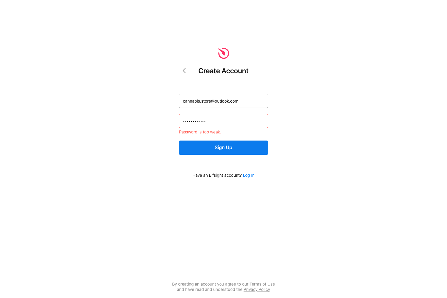 Click on 'Sign Up'