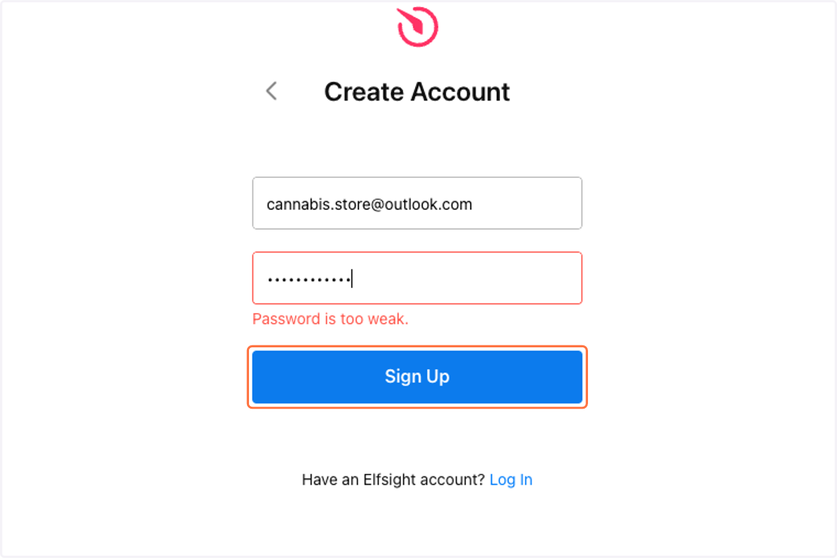 Click on 'Sign Up'