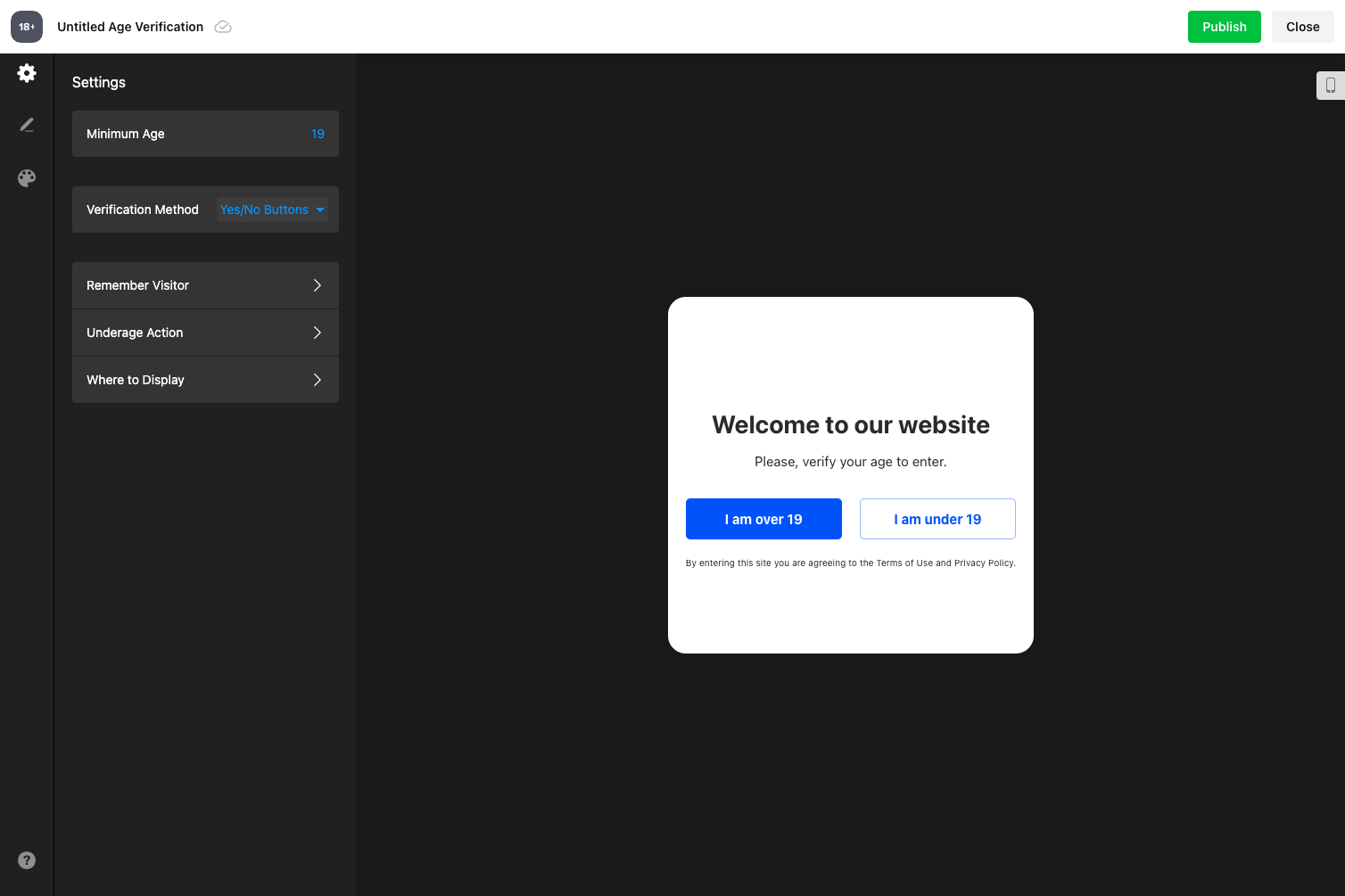 Click on the 'Verification Method' dropdown