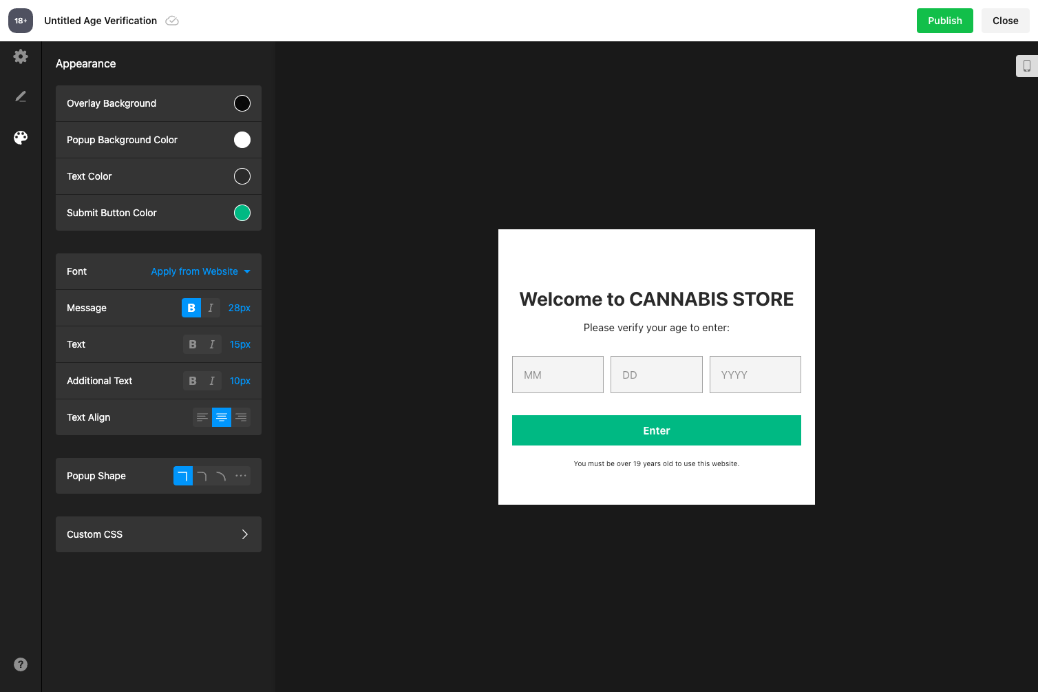 Click on 'Publish' if you are satisfied with the result