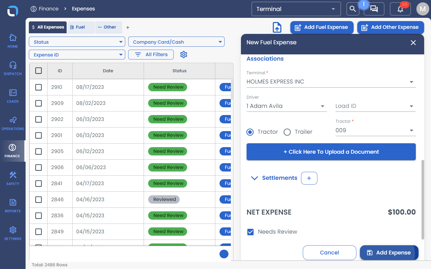 Click on Add Expense to save the created expense details.