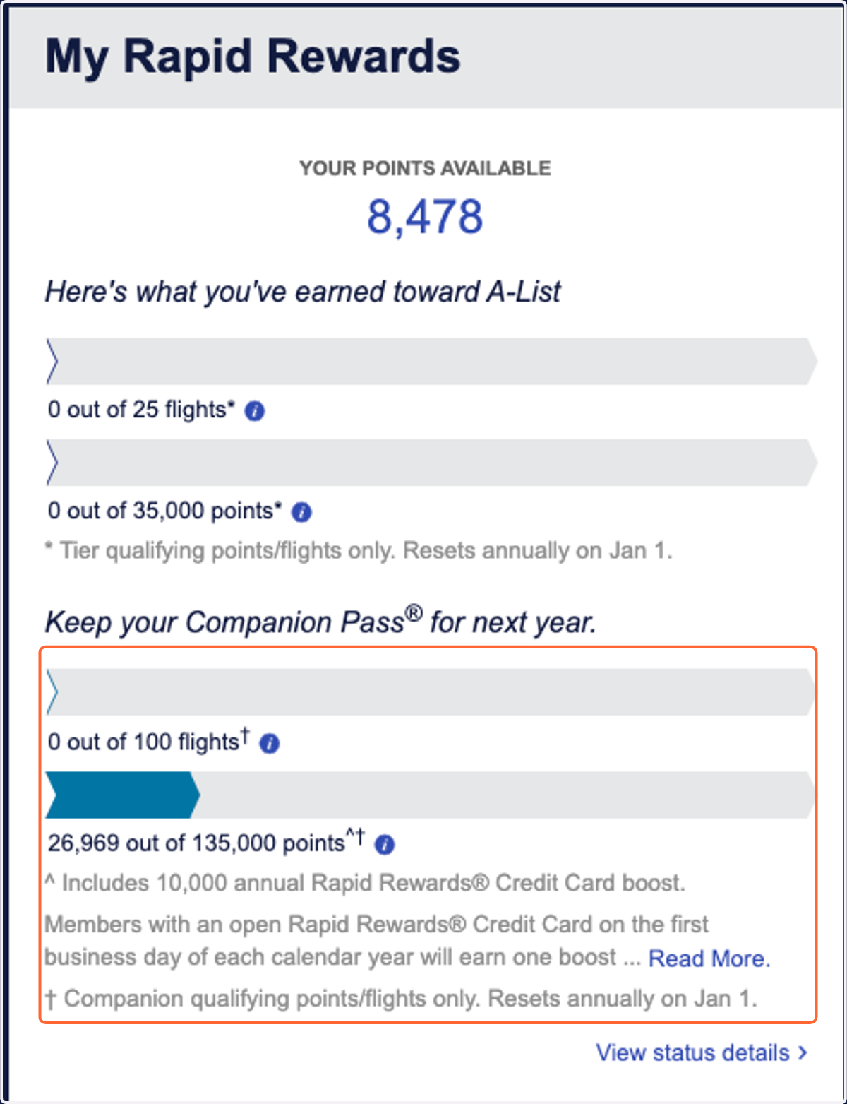 Scroll down on the right hand side until you see "My Rapid Rewards"