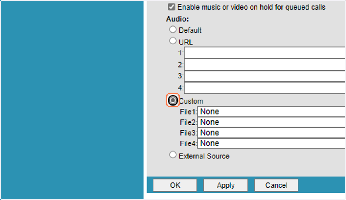 Select "Custom"