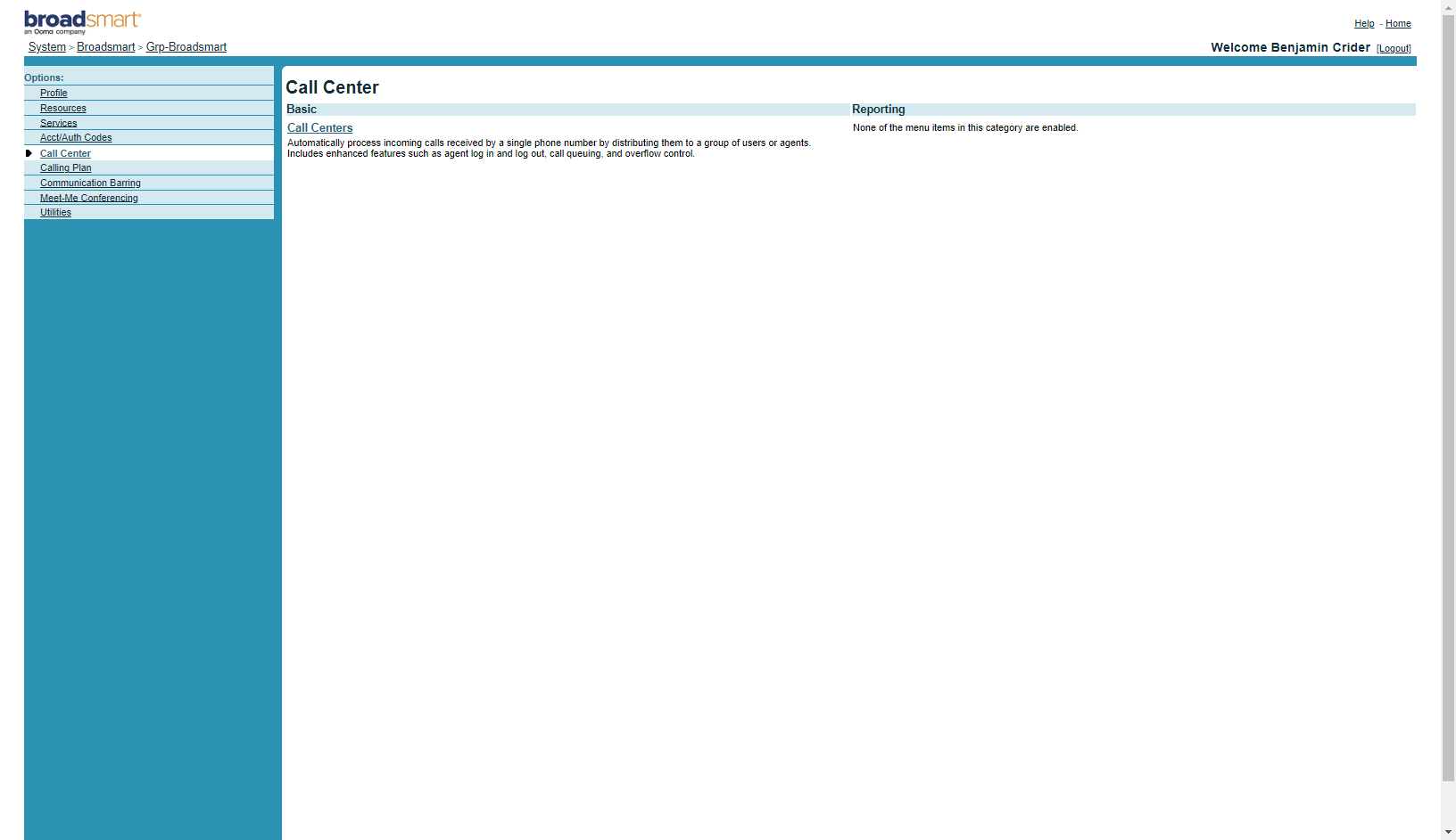 Click on Call Centers