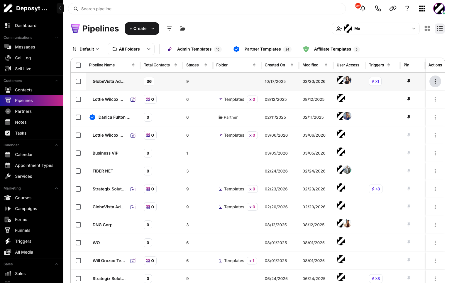 Step 8: Under the Actions column, click the three-dot menu.