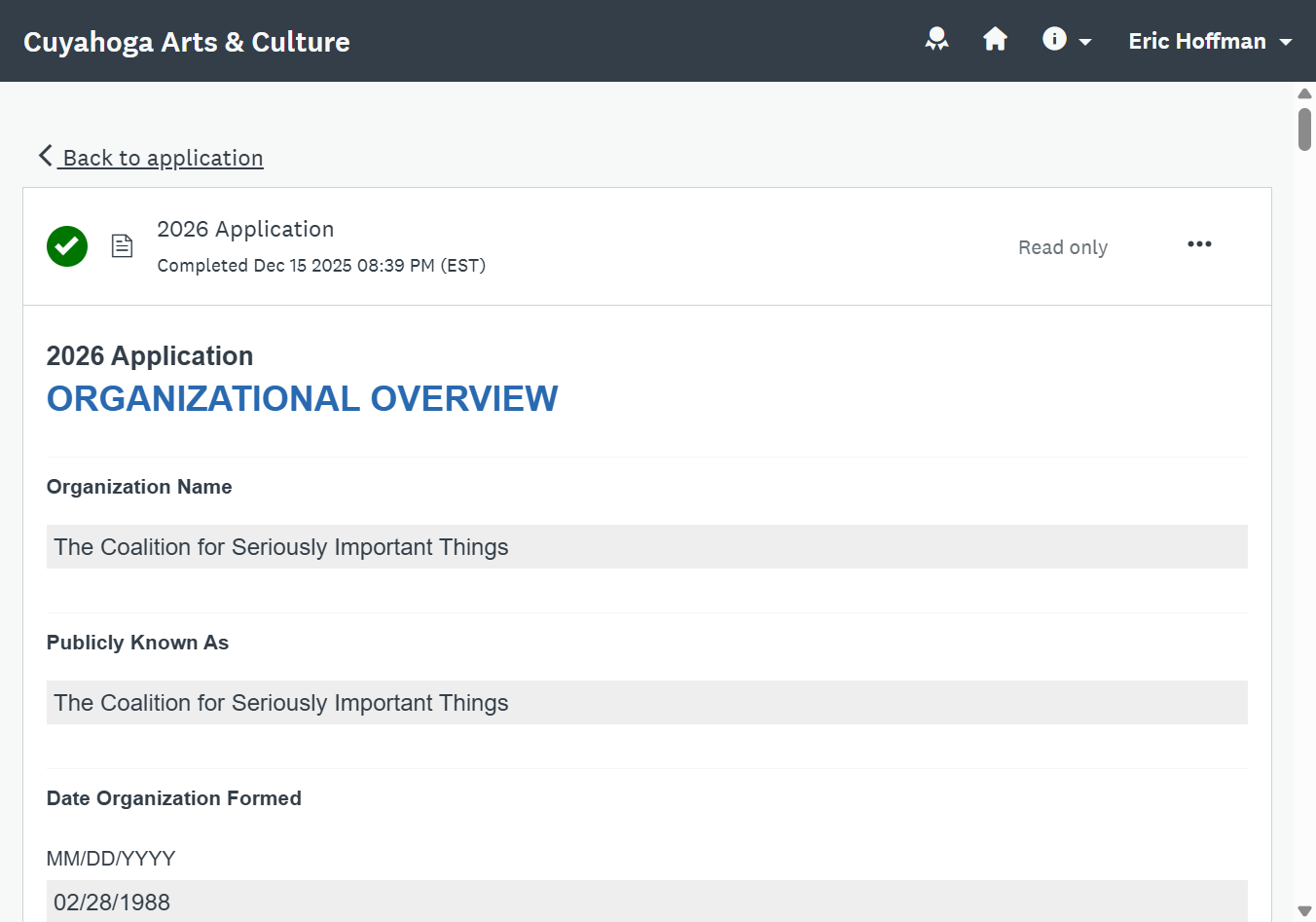 After saving that Application to your computer, navigate back to the SurveyMonkey Apply tab in your browser and click on "Back to application"