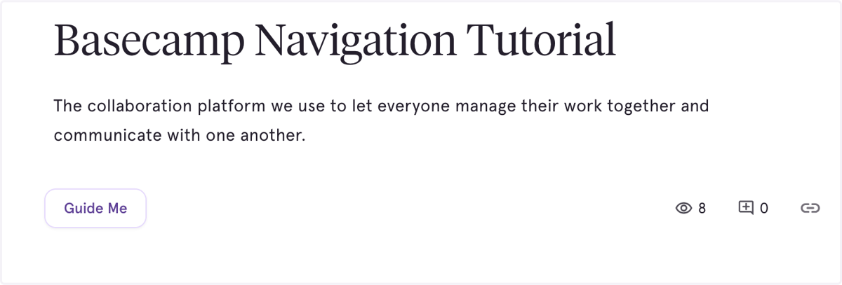 4 - You also need to log in to Basecamp before you join your New Hire Orientation. You may click the link (or copy to a different browser) for your Basecamp tutorial: https://app.tango.us/app/workflow/Basecamp-Navigation-Tutorial-9c365db6ea764e71b2fc