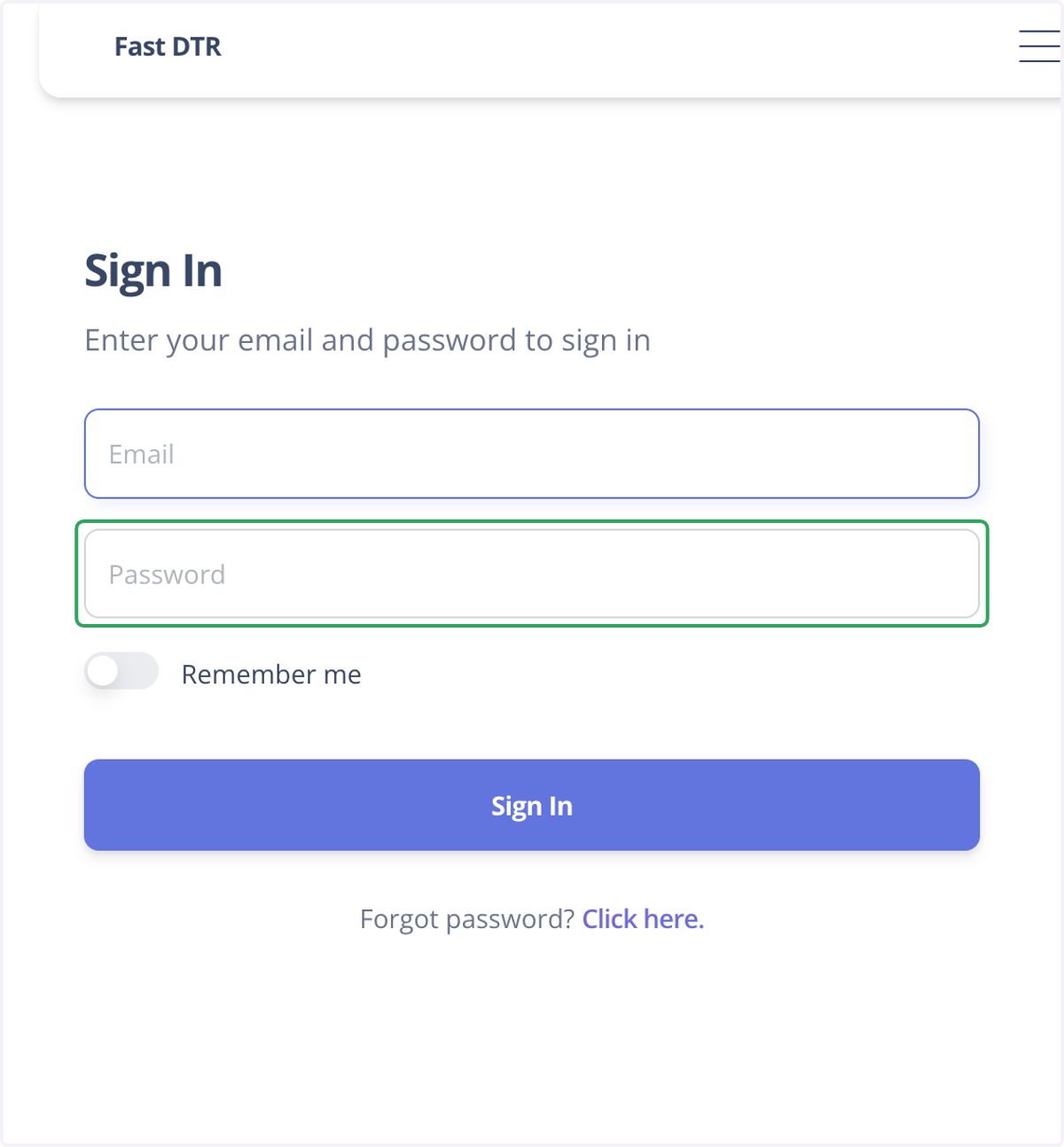 Input your Password