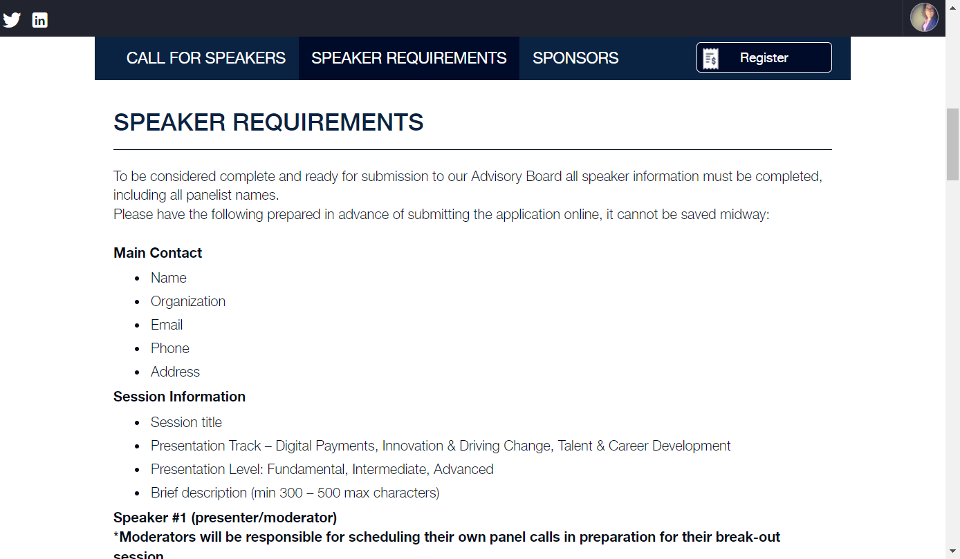 When you are ready, Click on Register to complete your application.