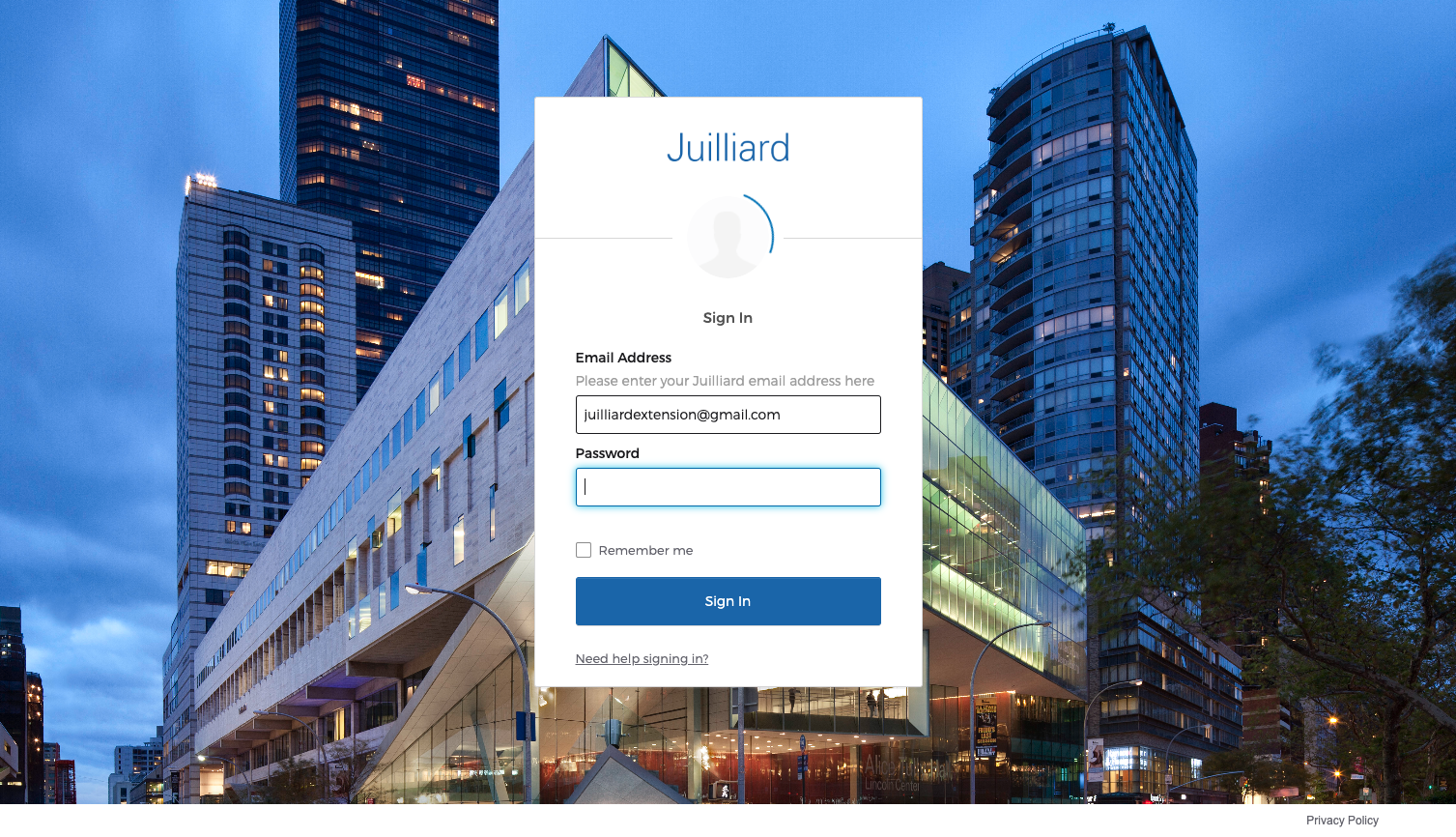 Under Email Address, type in your primary email associated with your Extension Division account.