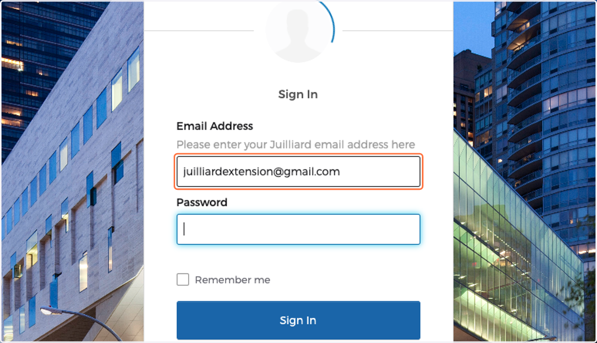 Under Email Address, type in your primary email associated with your Extension Division account.