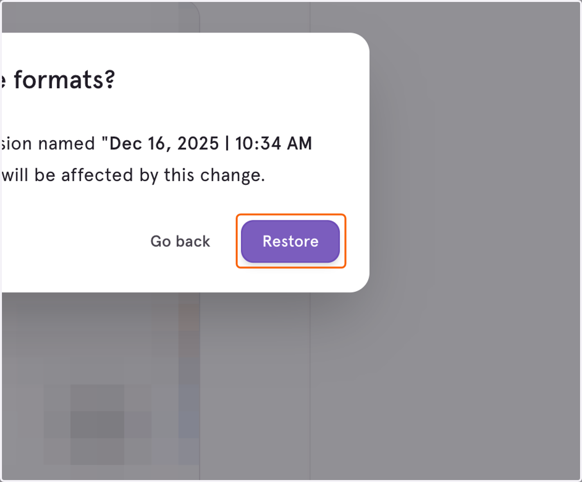 Confirm Restore