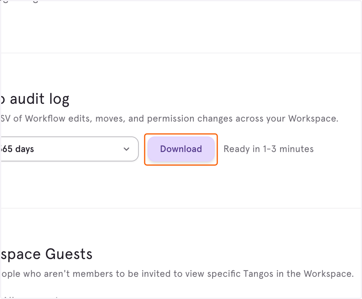 Download Tango Audit Log