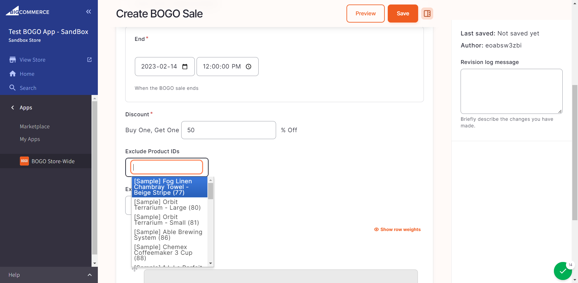 Click on "Exclude Product IDs"
