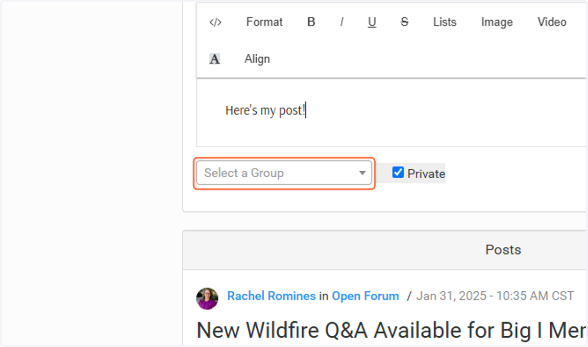 Click on Select a Group