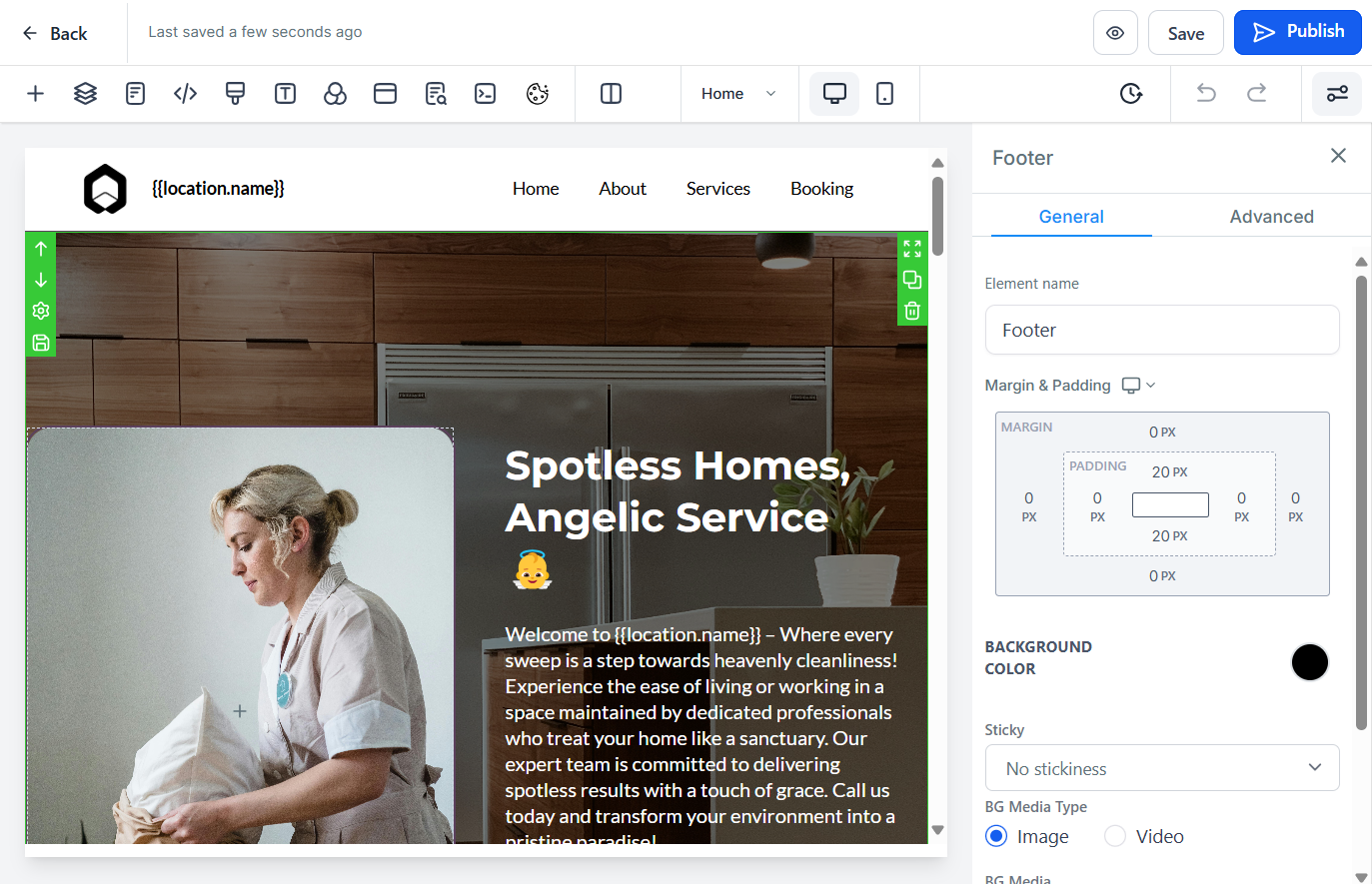 You can now edit your new website