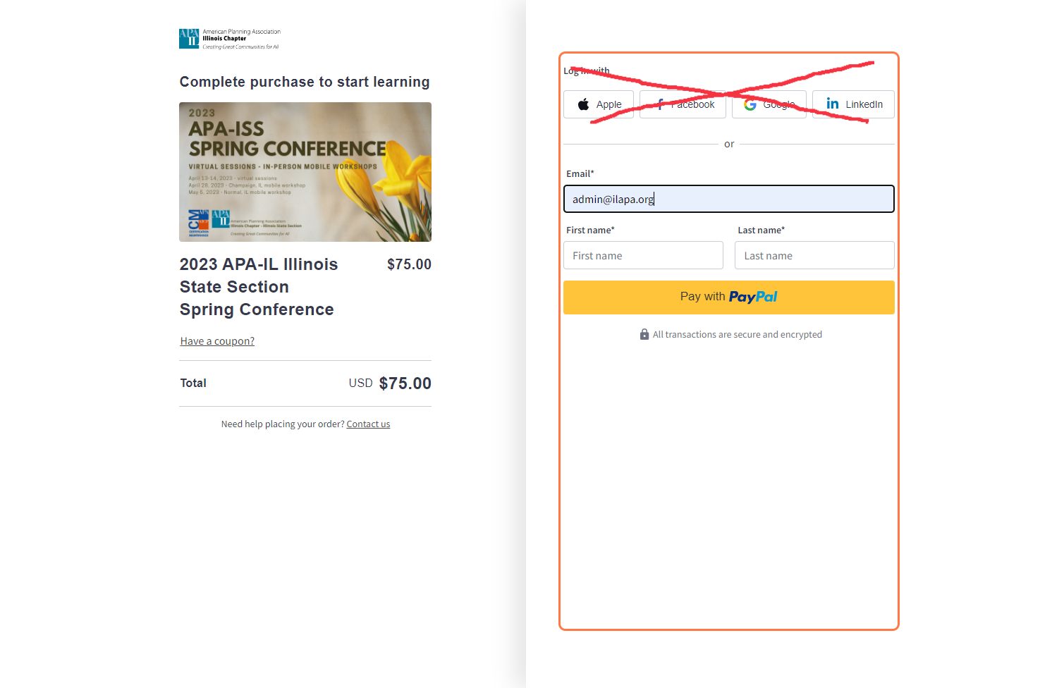 Skip over the buttons at the top. Type in your email address.