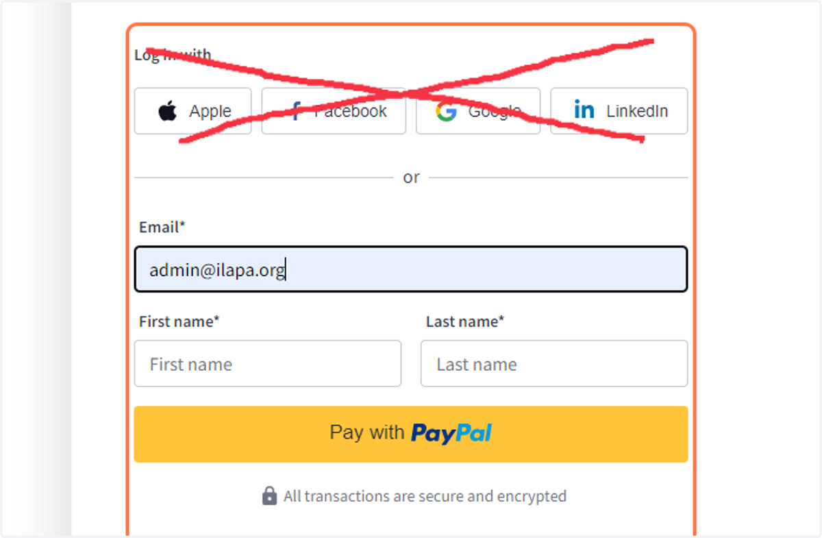Skip over the buttons at the top. Type in your email address.