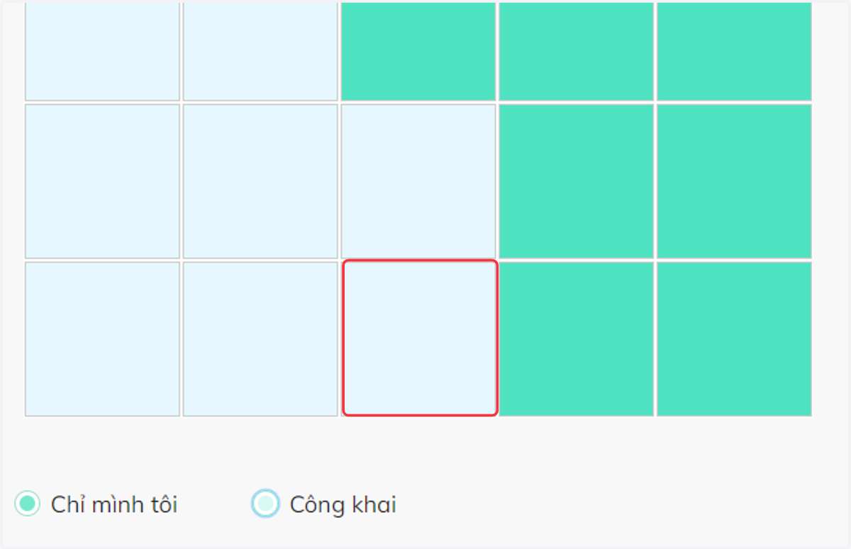 Bấm chọn các ô để tạo thành hình mẫu làm đáp án