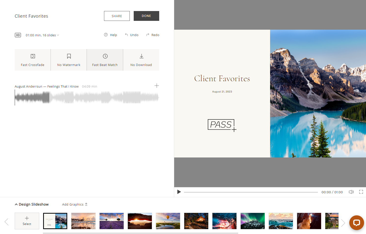 Click on the tab with the clock icon to access the different track speed options.