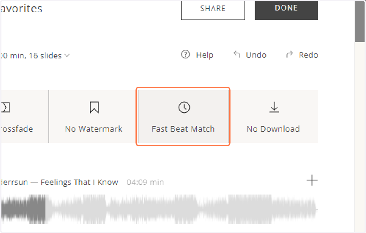 Click on the tab with the clock icon to access the different track speed options.