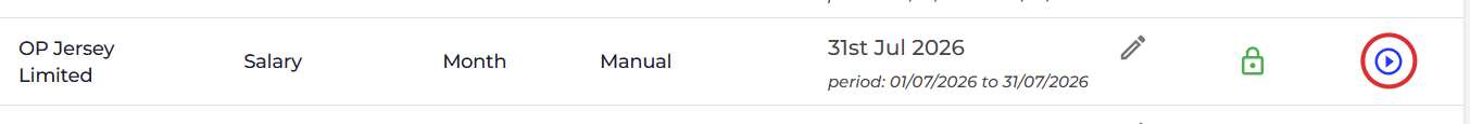 Select the 'Run Payroll' icon on the relevant pay run
