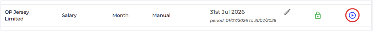 Select the 'Run Payroll' icon on the relevant pay run