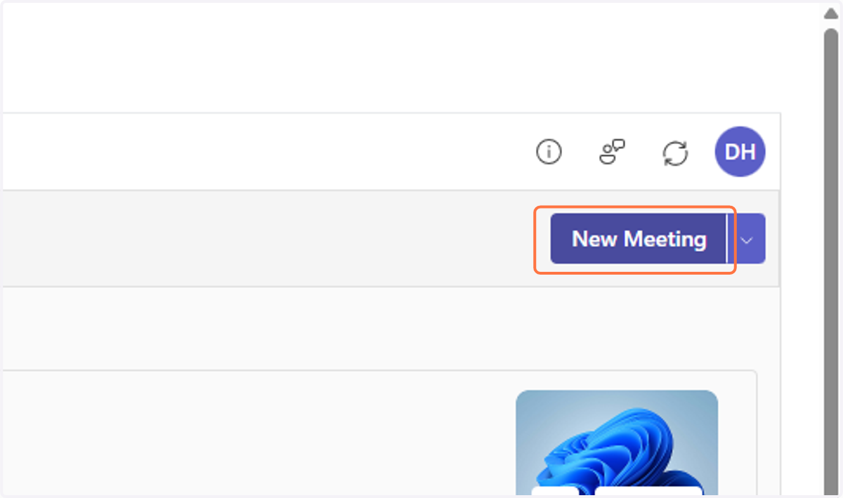 Select New Meeting.