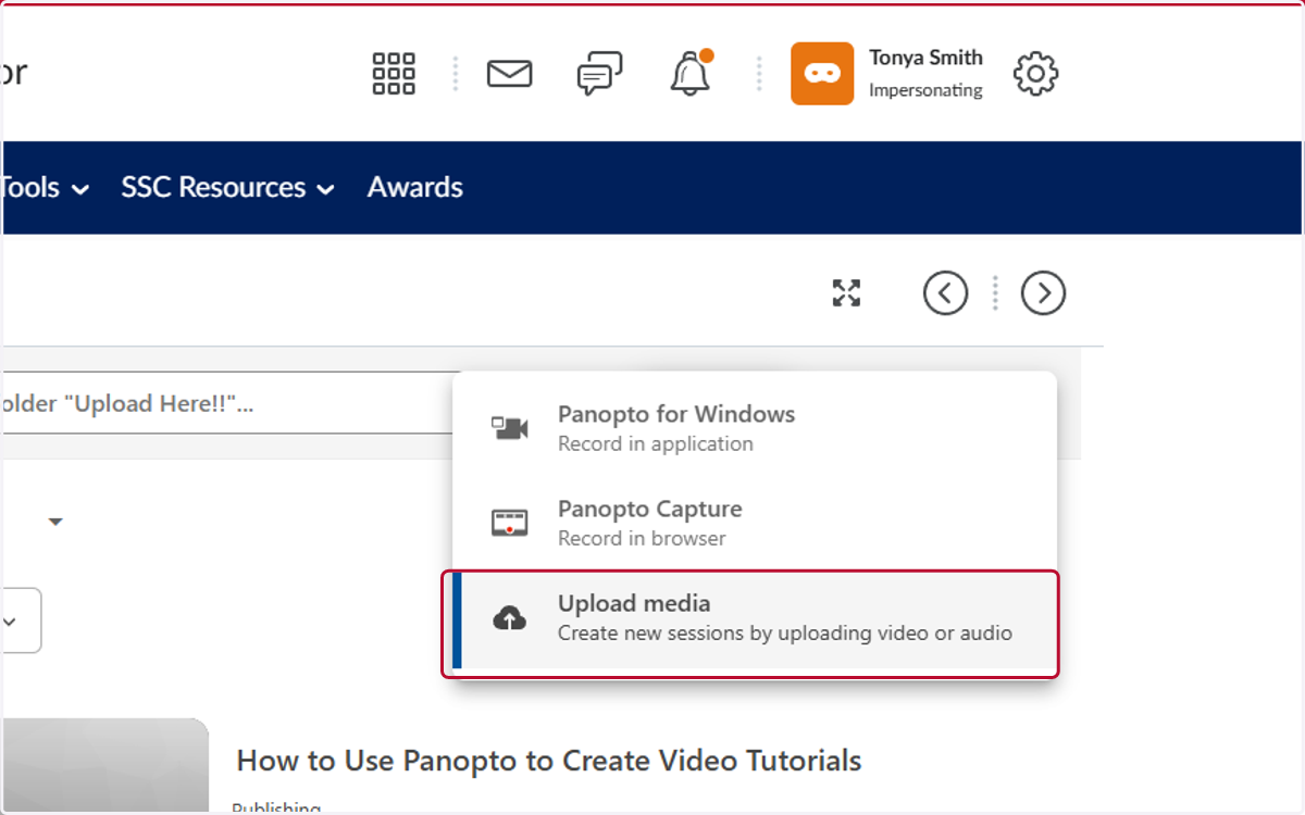 Click on Upload media