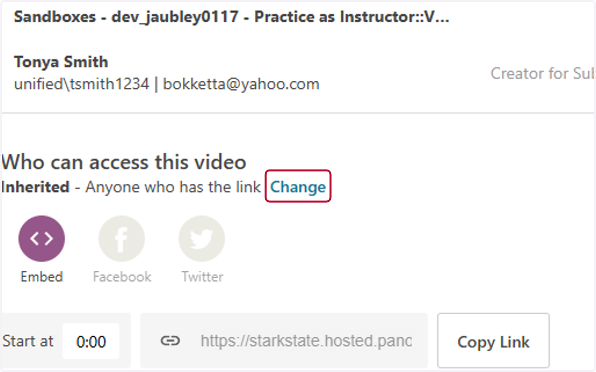 Click on Change