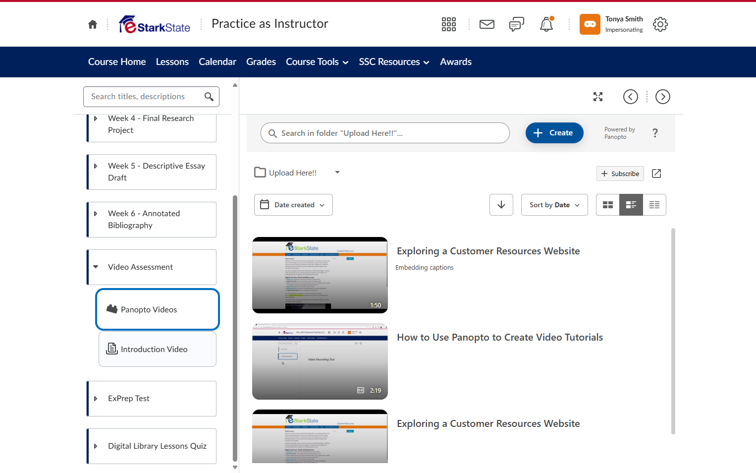 Go back to your class and click on the assignment you need to submit the recording to.