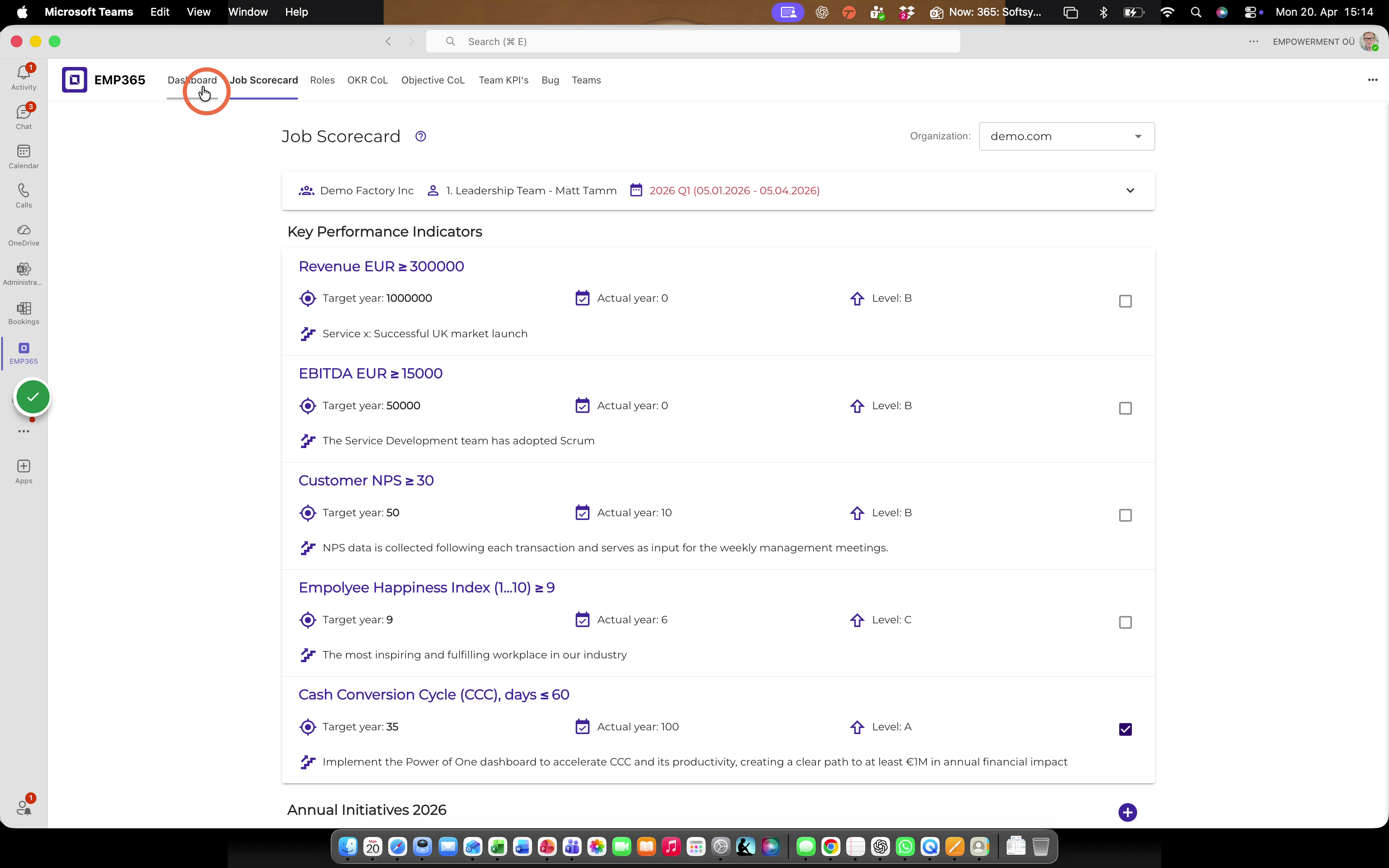 Click Dashboard