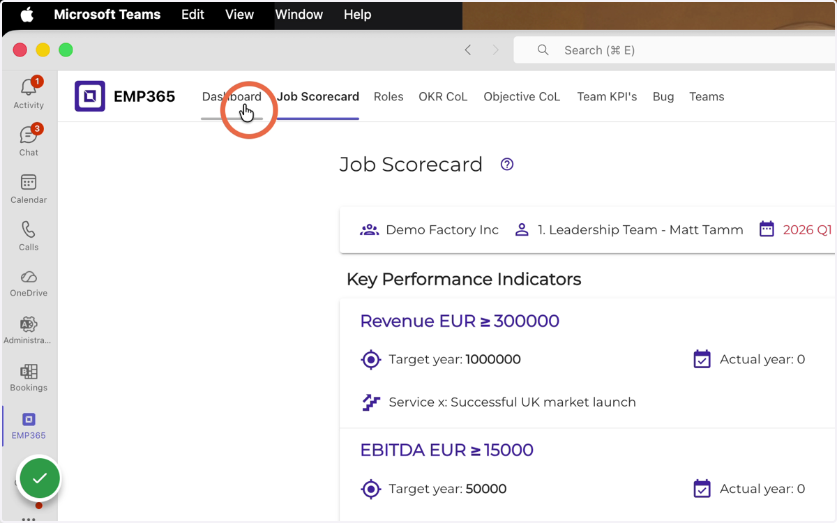Click Dashboard