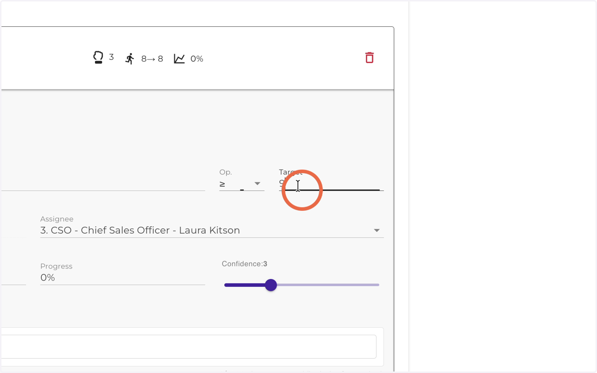 Insert Key Result target value (Y)