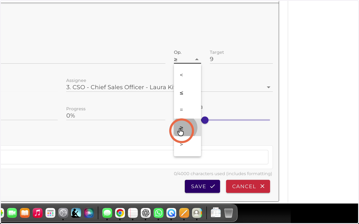 Select an equation from the list