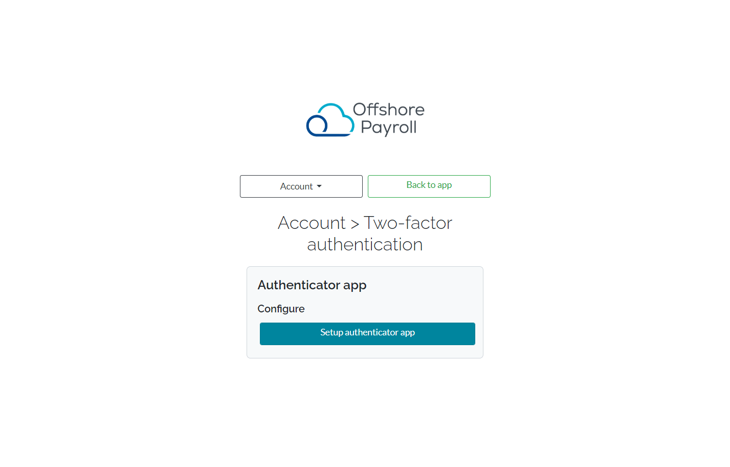 Click on Setup authenticator app