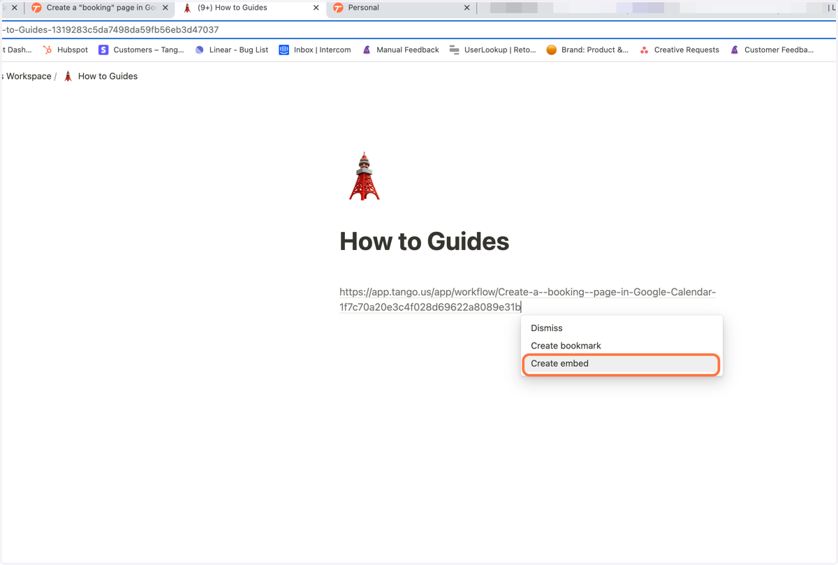 Paste the link, and you'll see a dropdown menu appear.