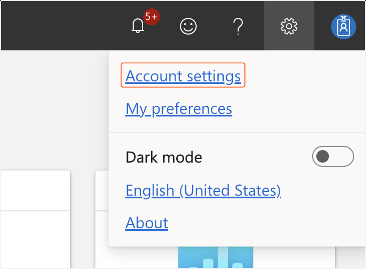 Click on Account settings