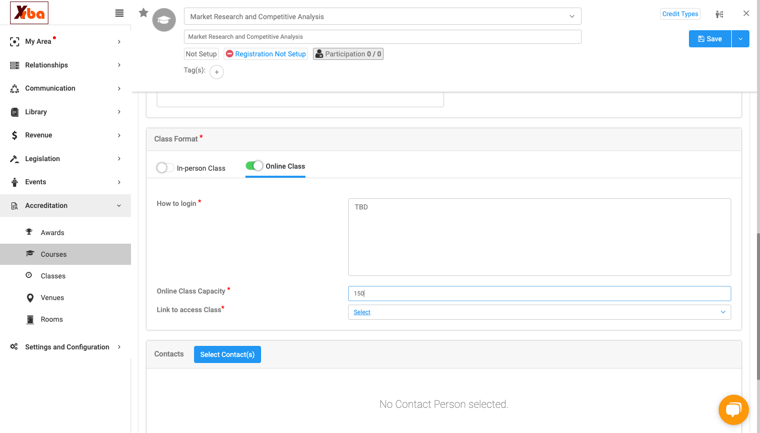 Add joining instruction if an online class