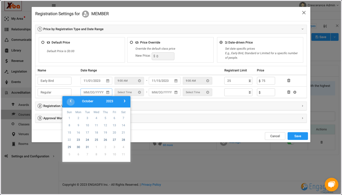 Add range for regular pricing